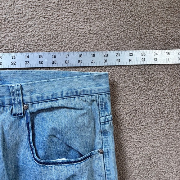 Vintage OZOC Jeans Mens Mens 42x33 Blue Baggy Wide Leg Skater Y2K Embroidered - Picture 6 of 12